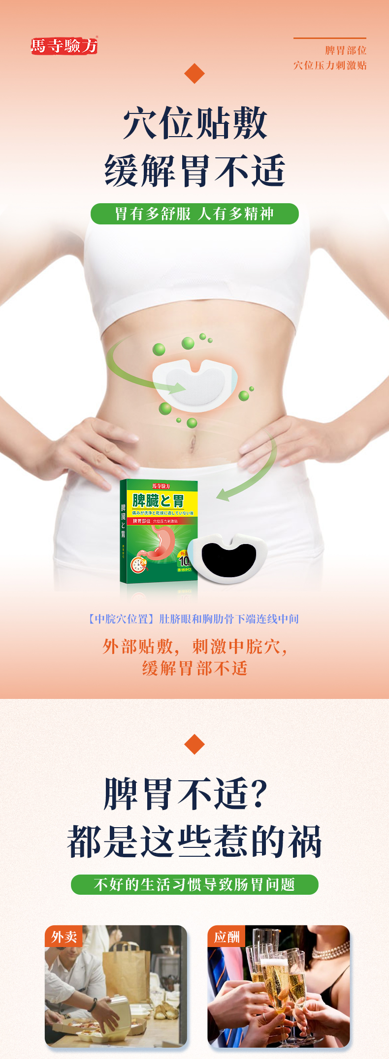 脾胃貼的正確貼法圖片，脾胃貼貼在哪個位置，兒童脾胃貼位置圖