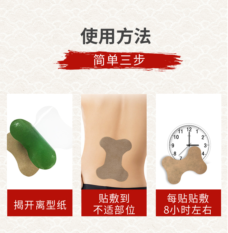 艾草腰椎貼怎么貼，使用說明，艾腰貼的位置圖